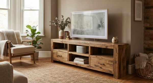 10 avantages d'opter pour un meuble TV en bois recyclé